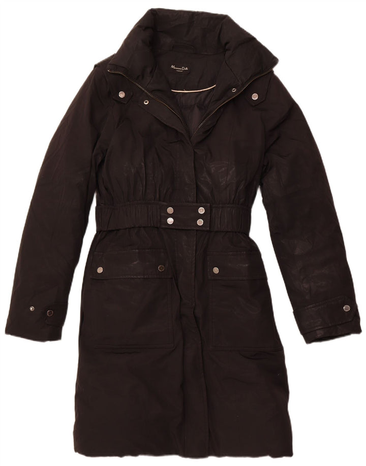 MASSIMO DUTTI Abrigo Acolchado Mujer ES 40 XL Negro Poliéster Invierno