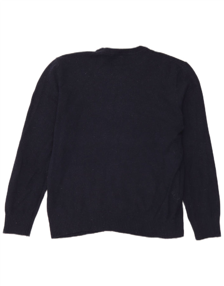 Gap - Jersey de cuello redondo para hombre, talla grande, lana merino azul marino