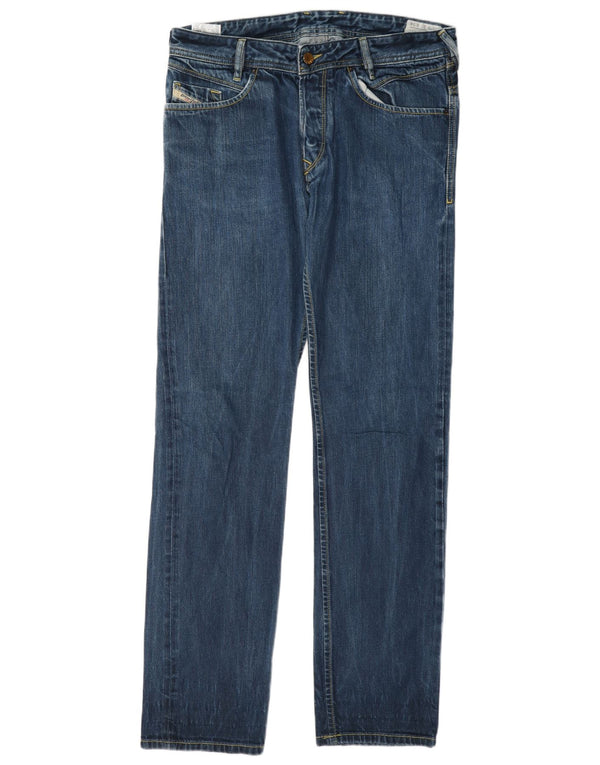 Diesel Hombre Poiak Vaqueros Rectos W31 L34 Algodón Azul