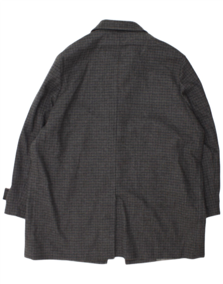 Marks & Spencer Abrigo para hombre UK 44 2XL Lana de pata de gallo gris