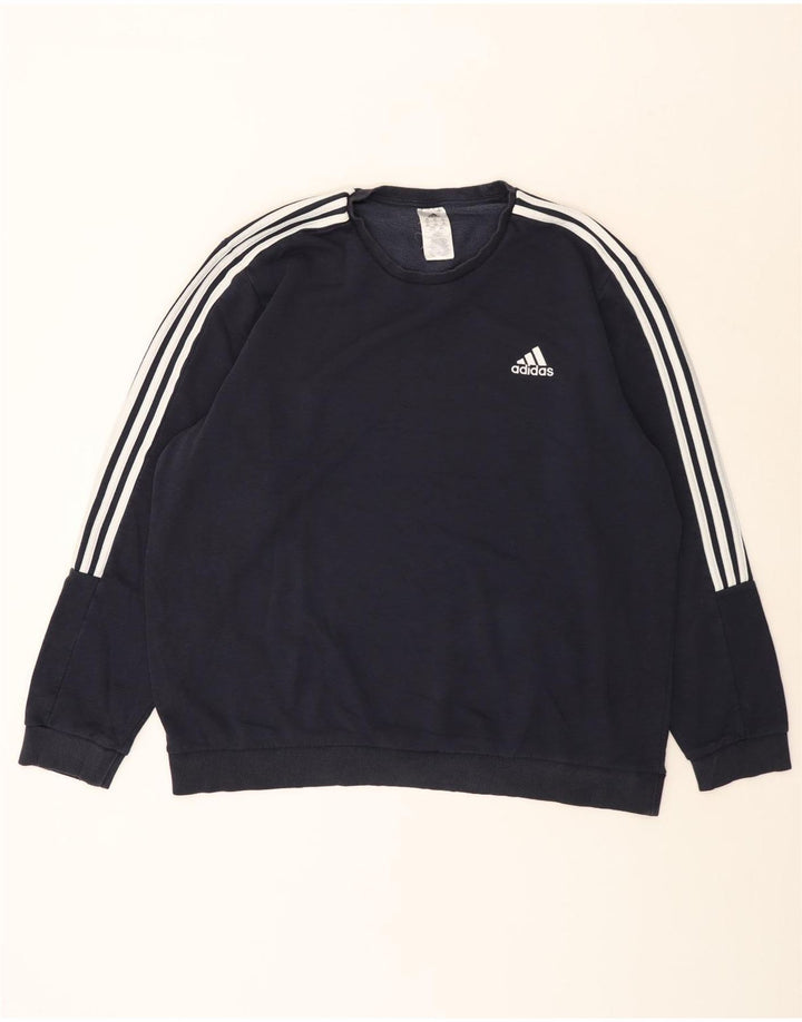 Adidas Hombre Sudadera Jumper 2XL Azul Marino Algodón
