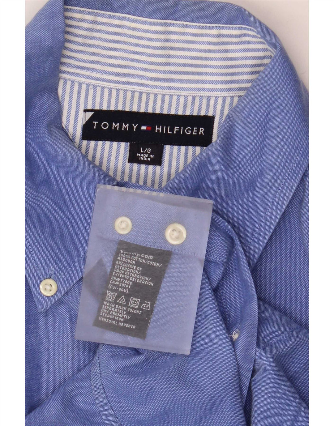 Camisa Tommy Hilfiger Hombre Grande Azul Algodón