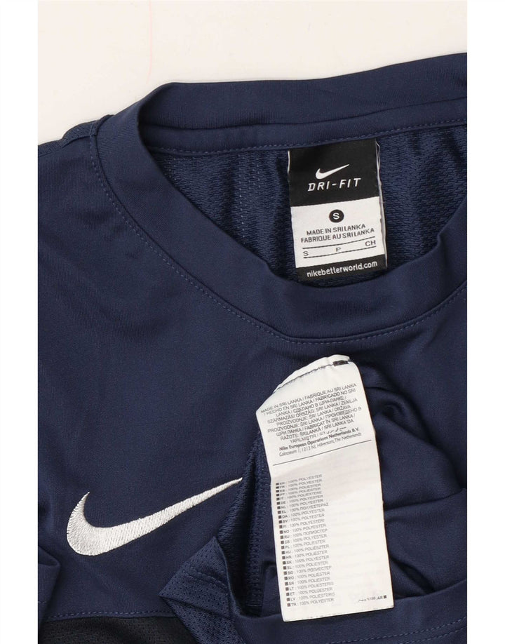Camiseta Nike Dri Fit para hombre Top Small Azul marino Colorblock Poliéster
