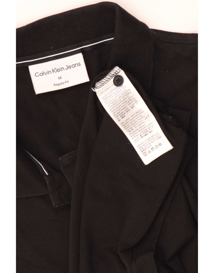Calvin Klein Jeans Polo de corte regular para hombre de algodón negro mediano