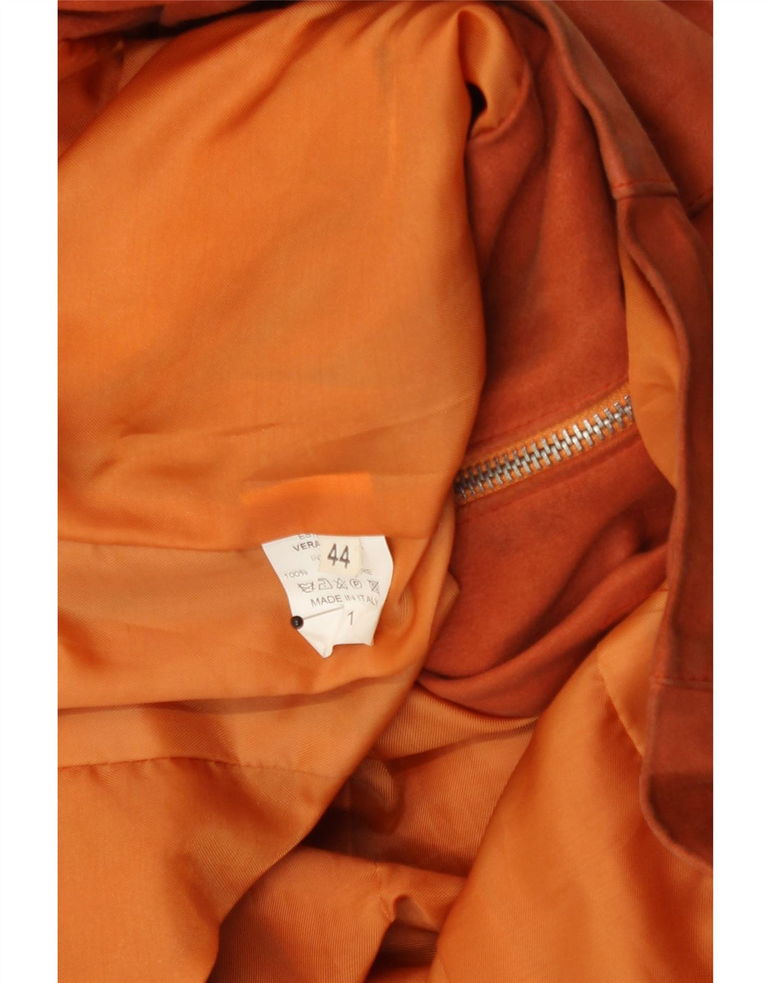 Vintage mujer crop chaqueta de cuero IT 44 cuero naranja medio