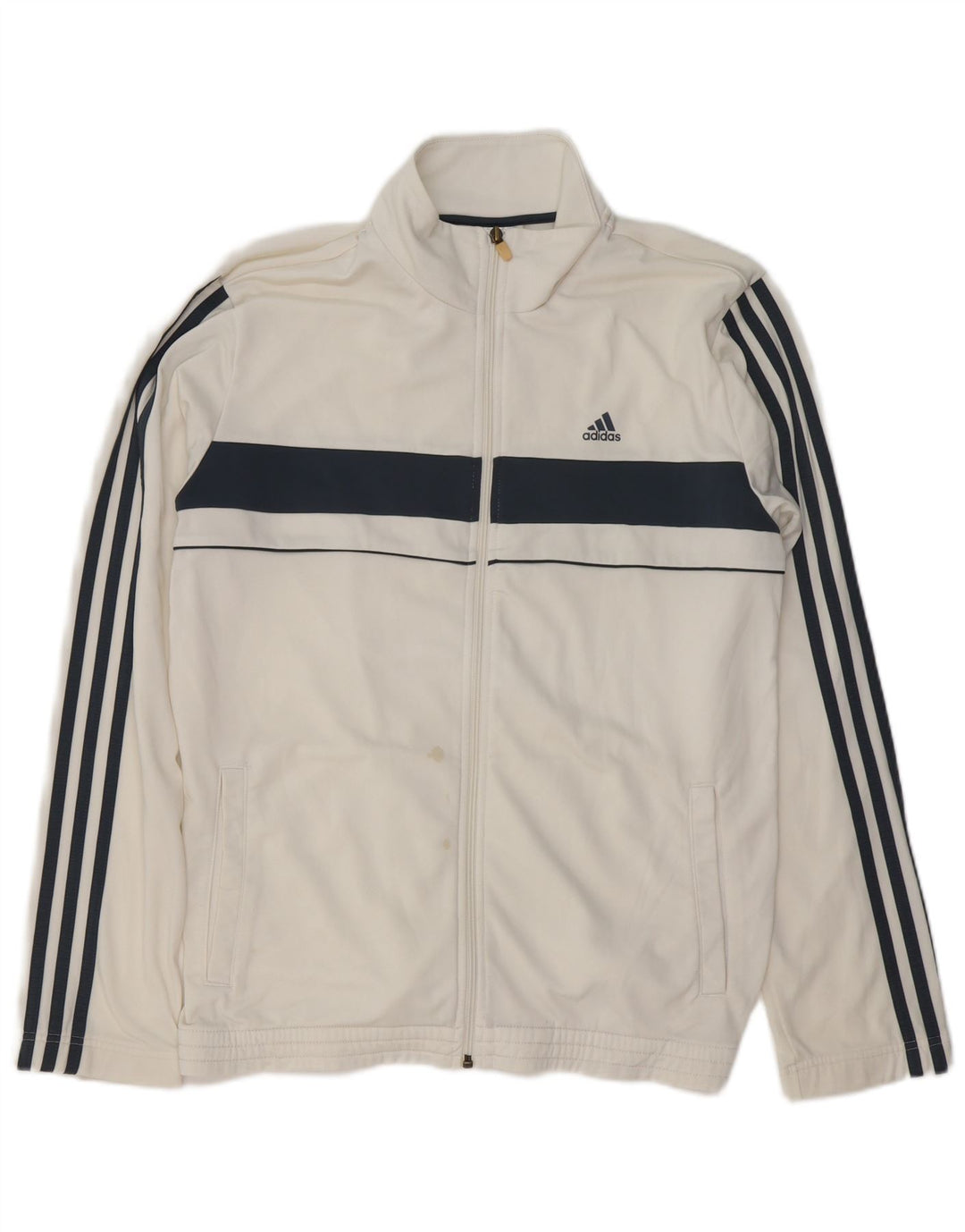 ADIDAS Hombre Chándal Top Chaqueta Mediano Blanco Colorblock Poliéster