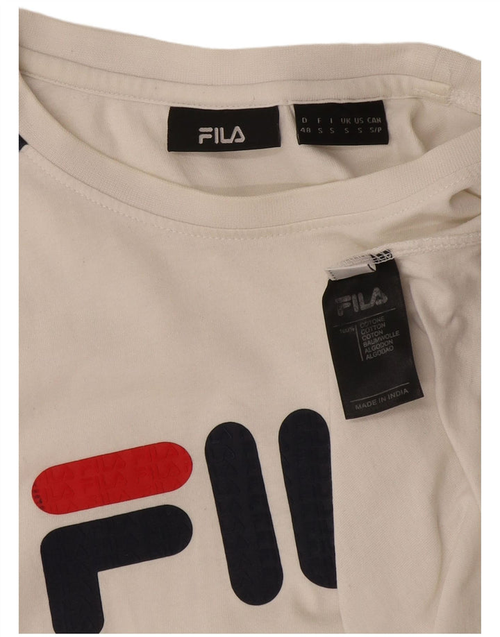 Fila Camiseta gráfica para hombre Top Small White Cotton