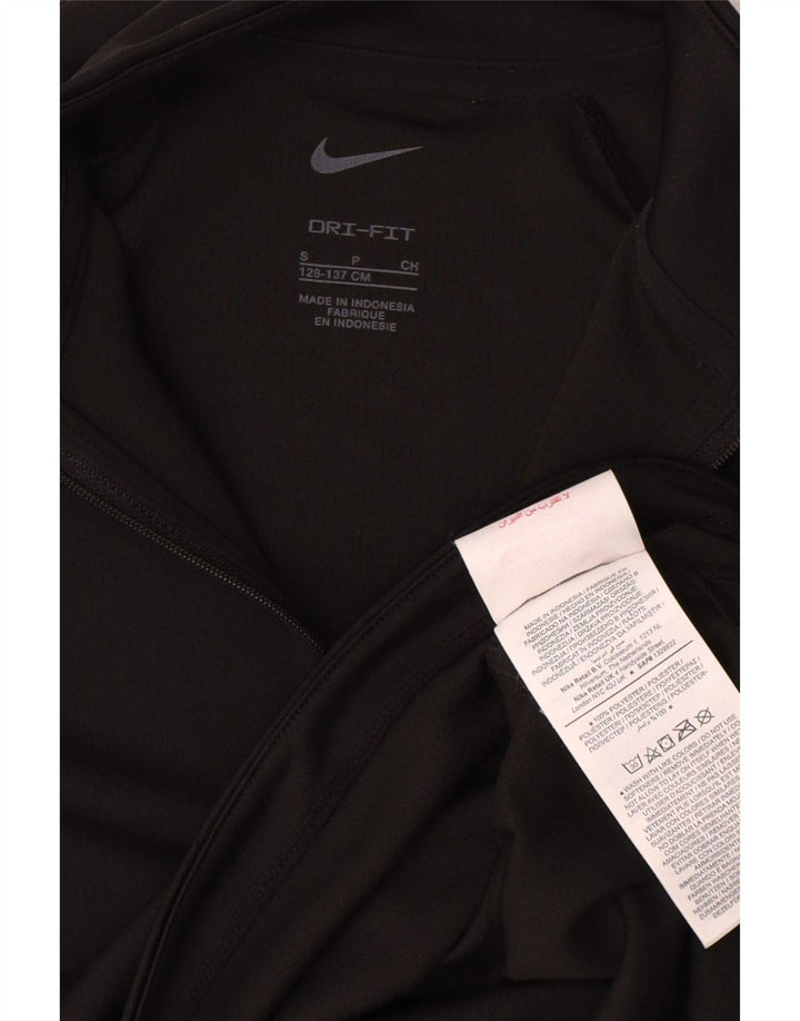 Nike Dri Fit - Chándal con cremallera y cuello para niña, talla pequeña, color negro, 8-9 años