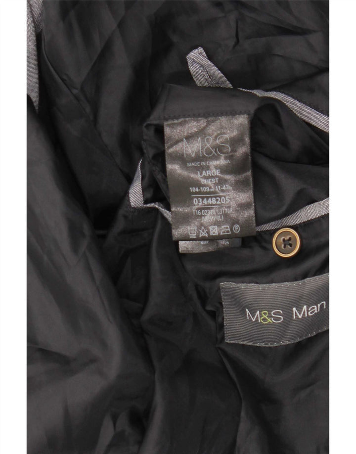 Marks & Spencer Chaqueta Bomber para Hombre UK 40 Grande Poliéster Azul Marino