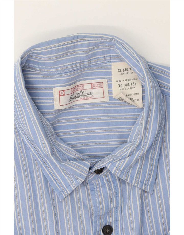Camisa Levi's Hombre XL Algodón Rayas Azul