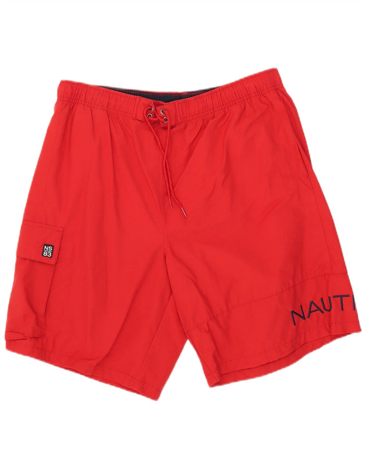 Nautica Bañador con gráfico para hombre, tamaño grande, algodón rojo
