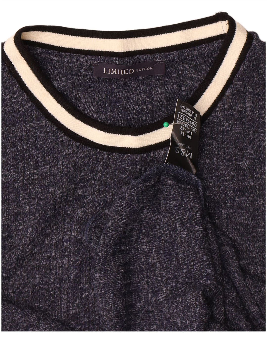 Marks & Spencer Camiseta para mujer Top UK 44 Medium Azul marino moteado
