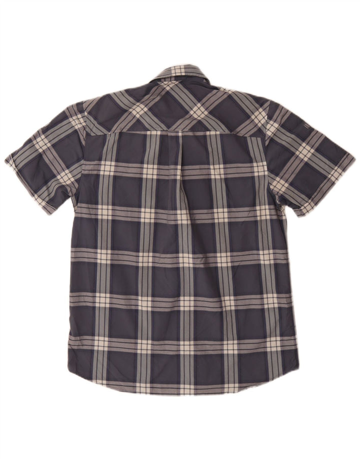 Rohan Camisa De Manga Corta De Poliamida A Cuadros Azul Pequeño Hombre