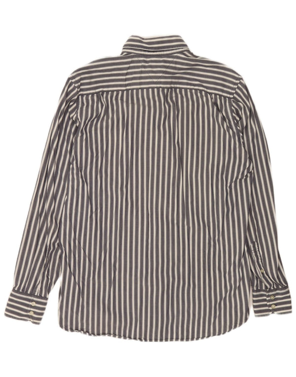 TOMMY HILFIGER Mens Shirt Medium Grey Pinstripe Cotton