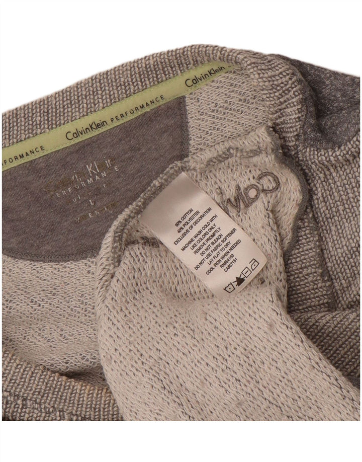 CALVIN KLEIN Top deportivo de manga larga para mujer UK 40 XL Bloque de color gris
