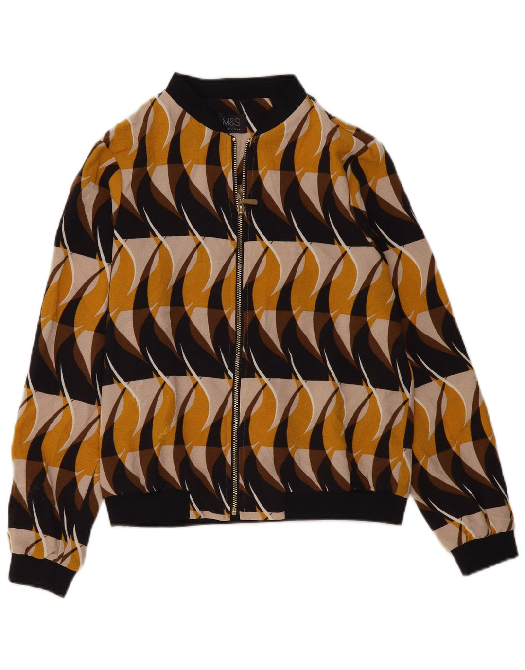 MARKS & SPENCER Chaqueta bomber para mujer UK 14 Mediana Multicolor Geométrica