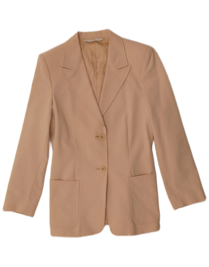 Penny Black Chaqueta tipo blazer de 2 botones para mujer UK 6 XS Beige Poliéster