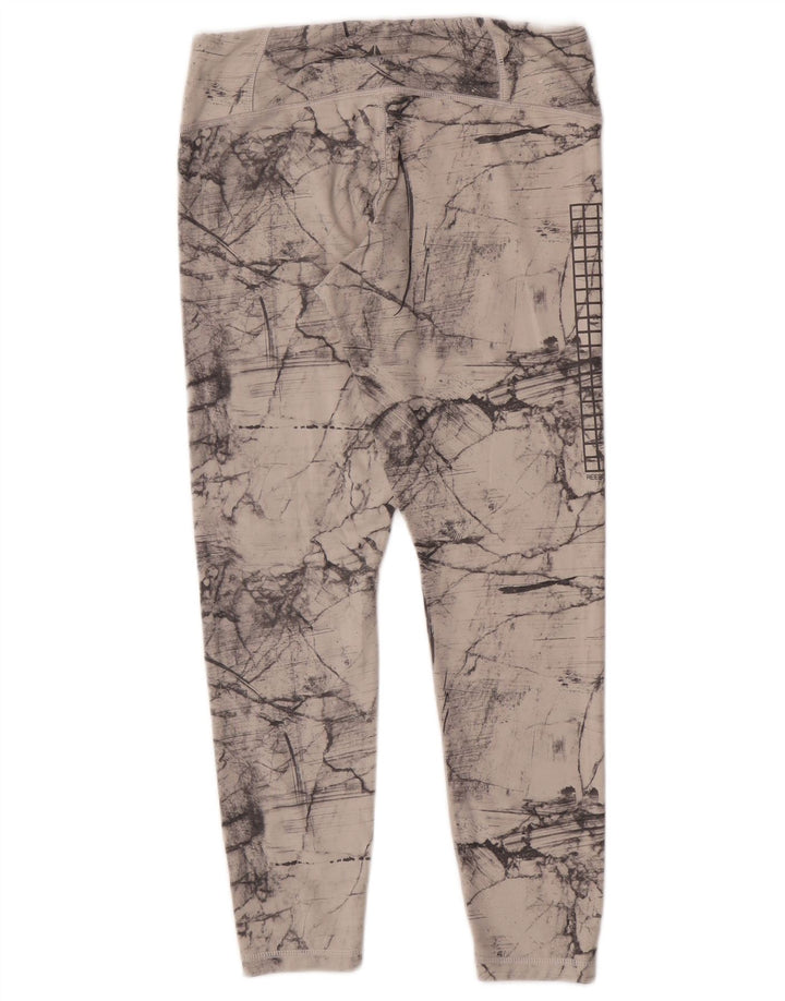 Leggings Reebok con estampado abstracto para mujer, talla 44, color gris medio