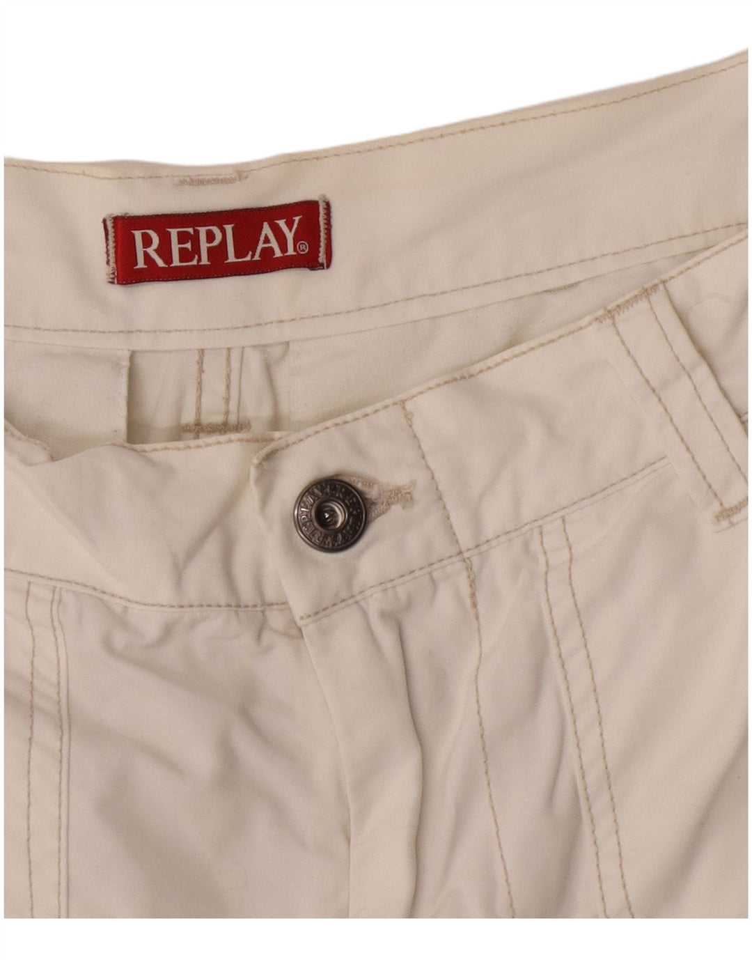 Pantalones cortos tipo cargo Replay para hombre W28 Small White
