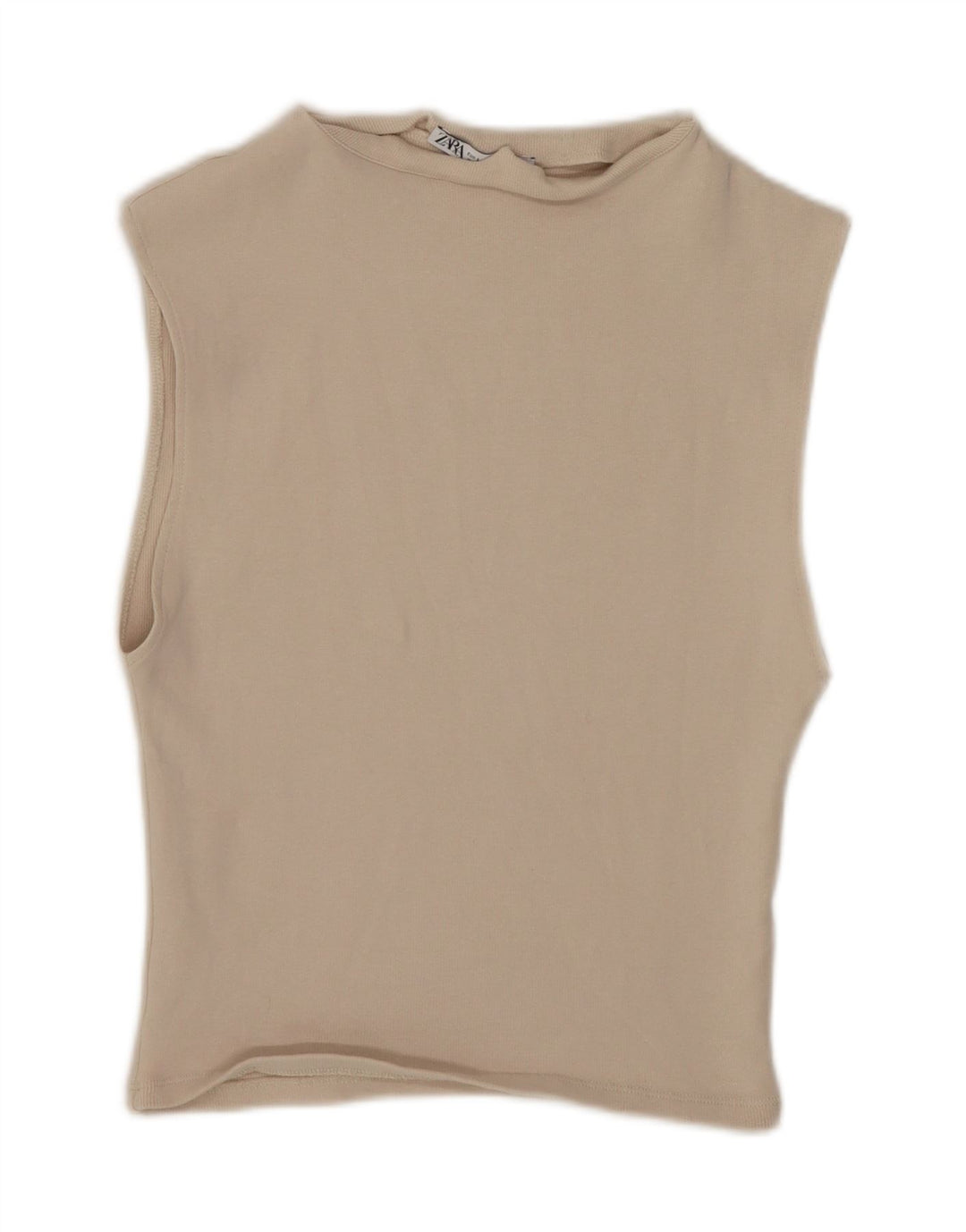 Zara Mujer Crop Chaleco Top Reino Unido 44 Grande Beige