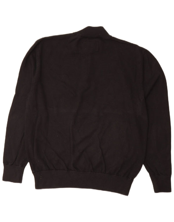 Jack Wills Jersey con cuello y cremallera para hombre XL Algodón negro