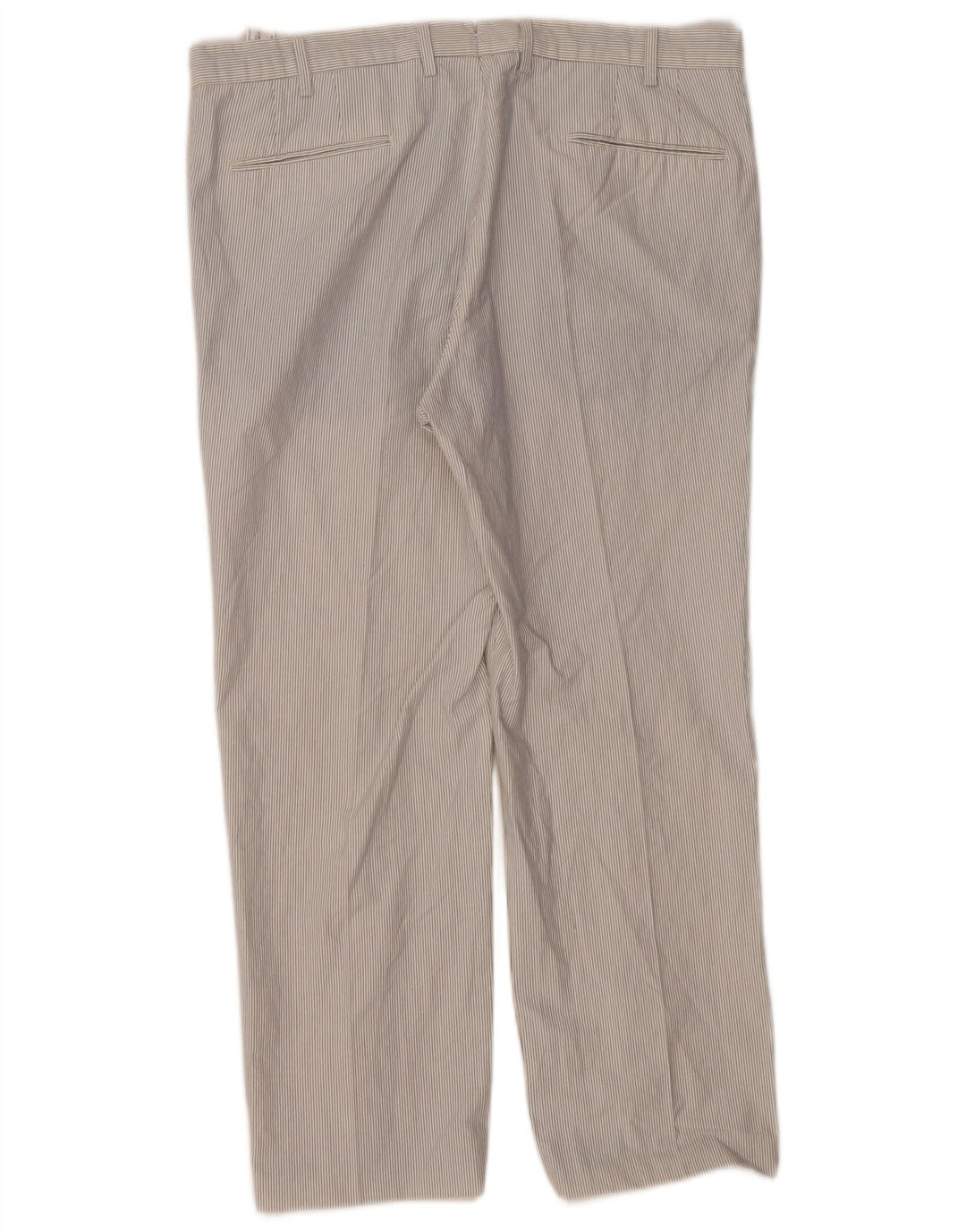 MASSIMO DUTTI Pantalón de Traje Recto Hombre EU 46 XL W36 L27 Blanco Rayas