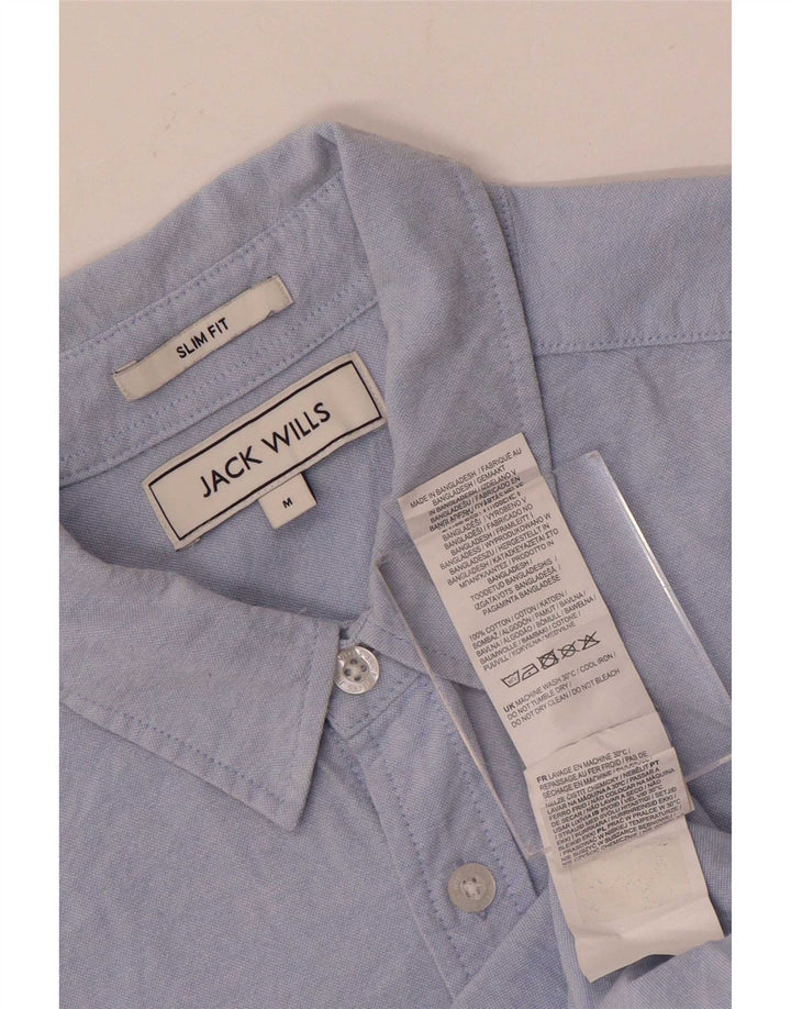 Jack Wills Camisa Slim Fit De Manga Corta Para Hombre Algodón Azul Medio