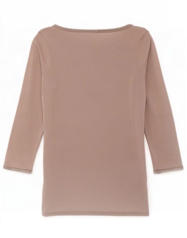 Zara Mujer Top Manga 3/4 UK 42 Gris Medio