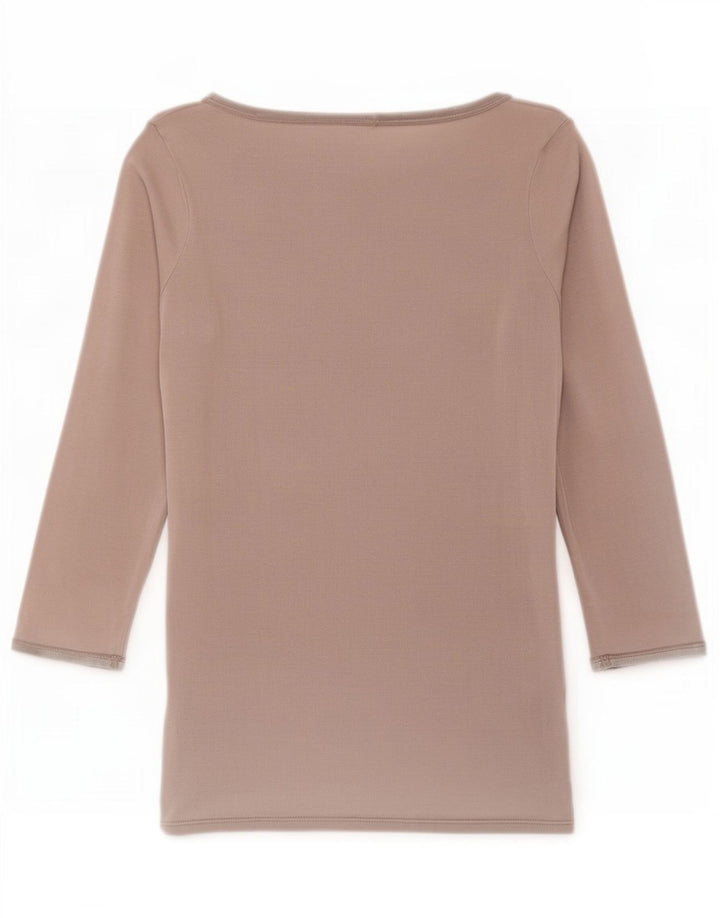 Zara Mujer Top Manga 3/4 UK 42 Gris Medio