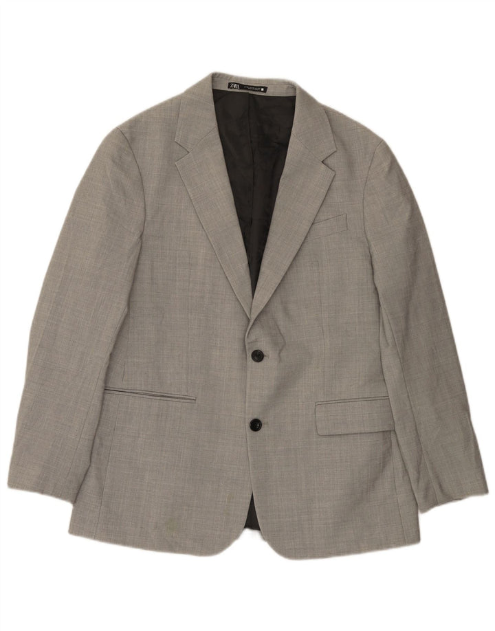 Zara Chaqueta tipo blazer de 2 botones para hombre EU 50 Poliéster gris medio