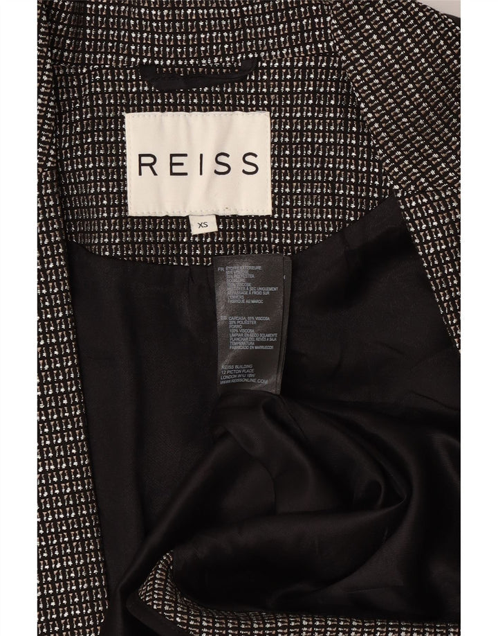 Reiss Chaqueta tipo blazer abierta para mujer UK 6 XS Black Check Viscosa