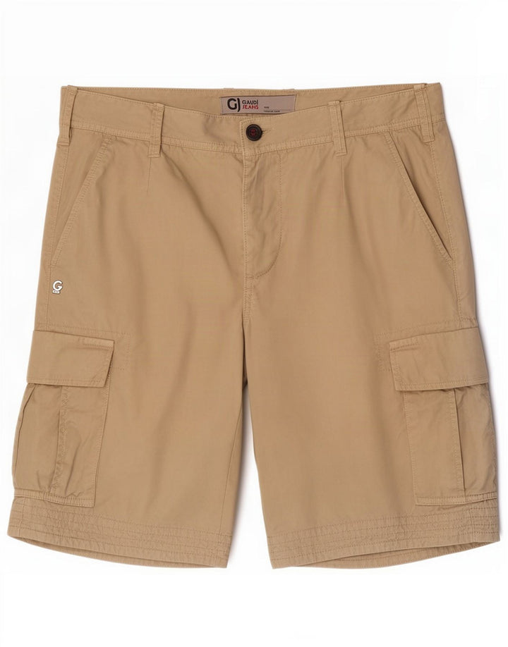 Gaudi Pantalones cortos cargo regulares para hombre Medium W31 Algodón beige