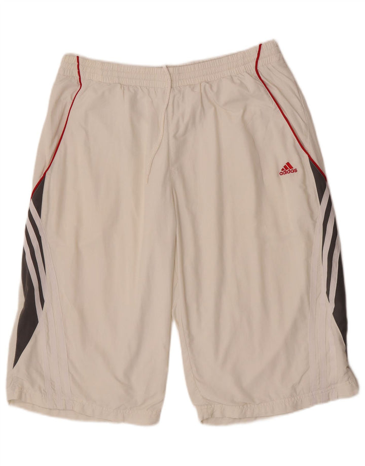 Adidas Mens Climalite Sport Shorts Grande Blanco Colorblock Poliéster