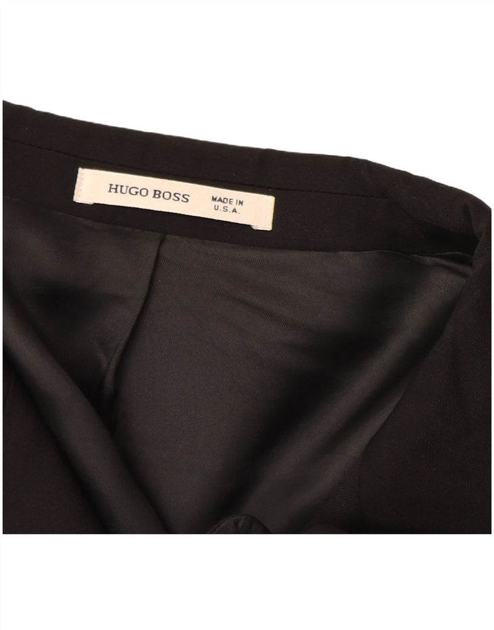 HUGO BOSS Chaqueta tipo blazer de 2 botones para hombre EU 56 3XL Negro Lana virgen