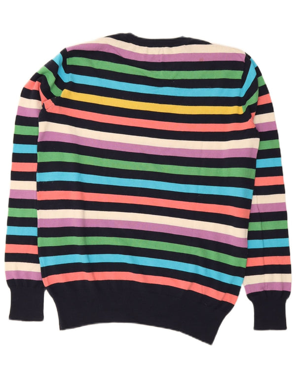 Gaudí - Jersey de cuello redondo para hombre, talla XL, algodón a rayas multicolor