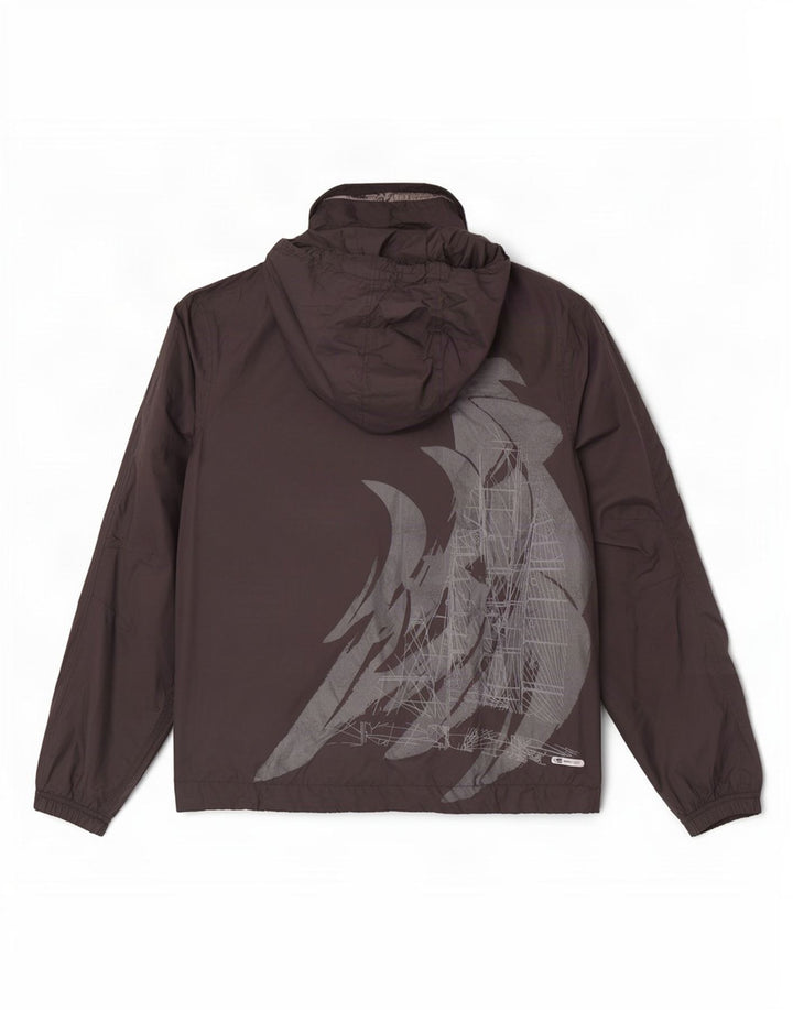Puma Chaqueta impermeable con capucha gráfica para hombre UK 38 Medium Black Nylon
