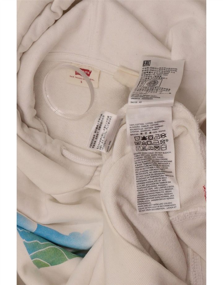 Levi's Hombre Sudadera Con Capucha Gráfica Jersey Pequeño De Algodón Blanco