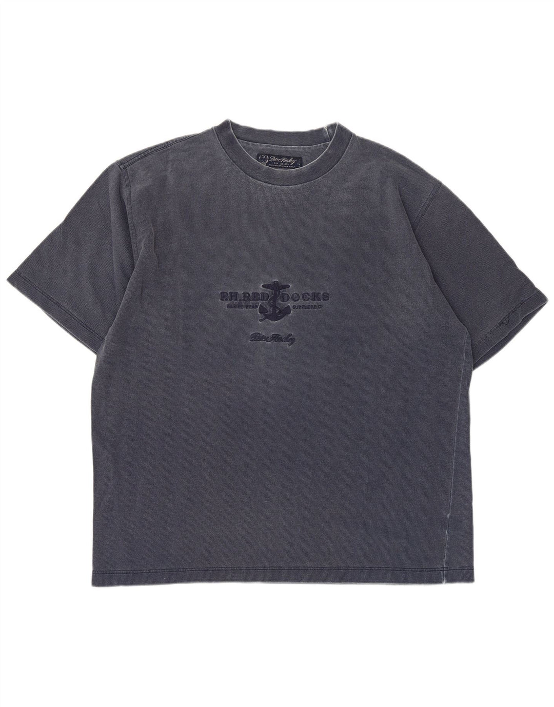 Peter Hadley Camiseta gráfica para hombre Top XL Algodón azul marino