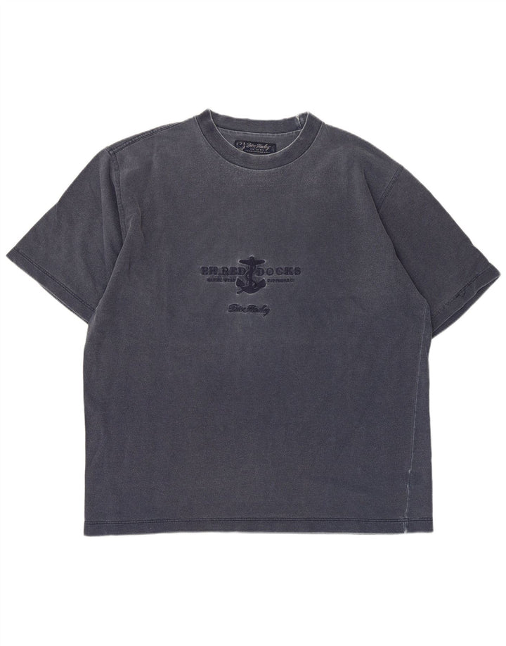 Peter Hadley Camiseta gráfica para hombre Top XL Algodón azul marino