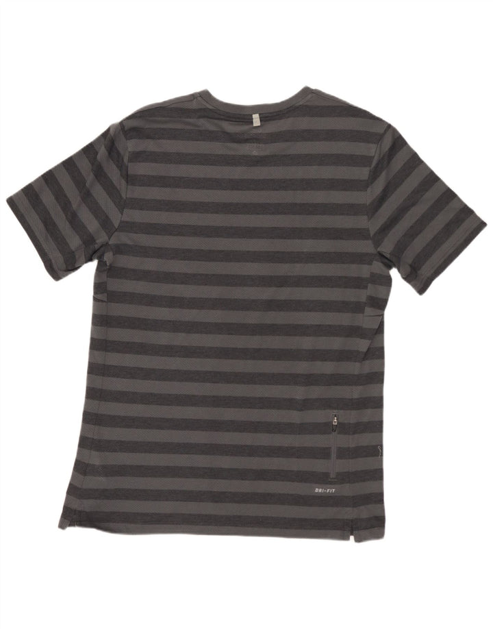 Camiseta Nike Dri Fit para hombre Top poliéster a rayas gris medio
