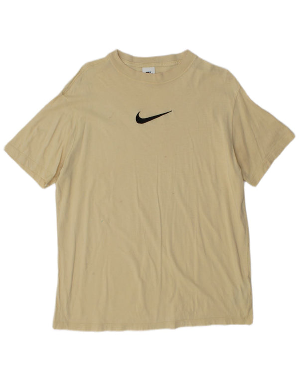 NIKE Mens T-Shirt Top Medium Yellow Cotton