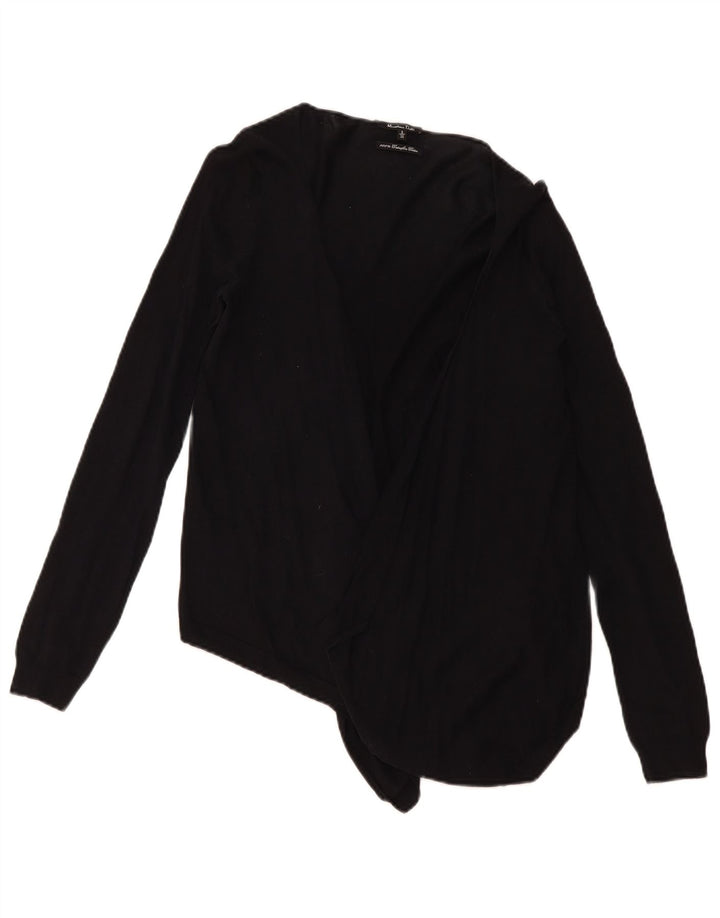 Massimo Dutti Cárdigan Abierto para Mujer UK 40 Small Algodón Negro