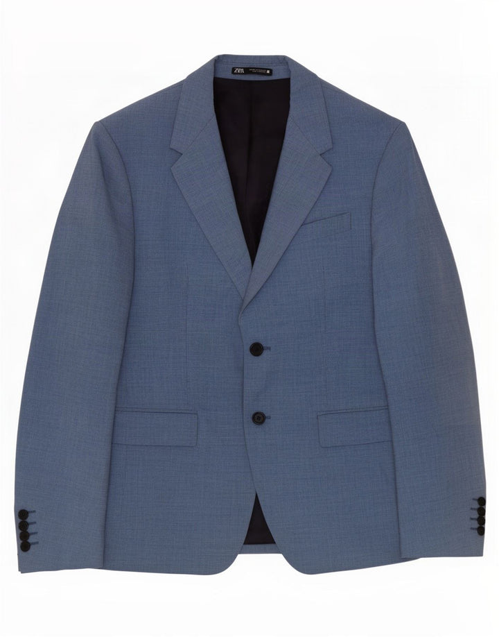 Zara Chaqueta tipo blazer de 2 botones para hombre EU 50 Azul medio