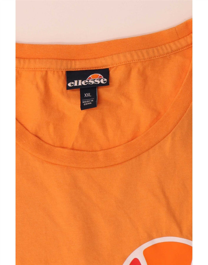 Ellesse Camiseta gráfica para hombre Top 2XL Algodón naranja