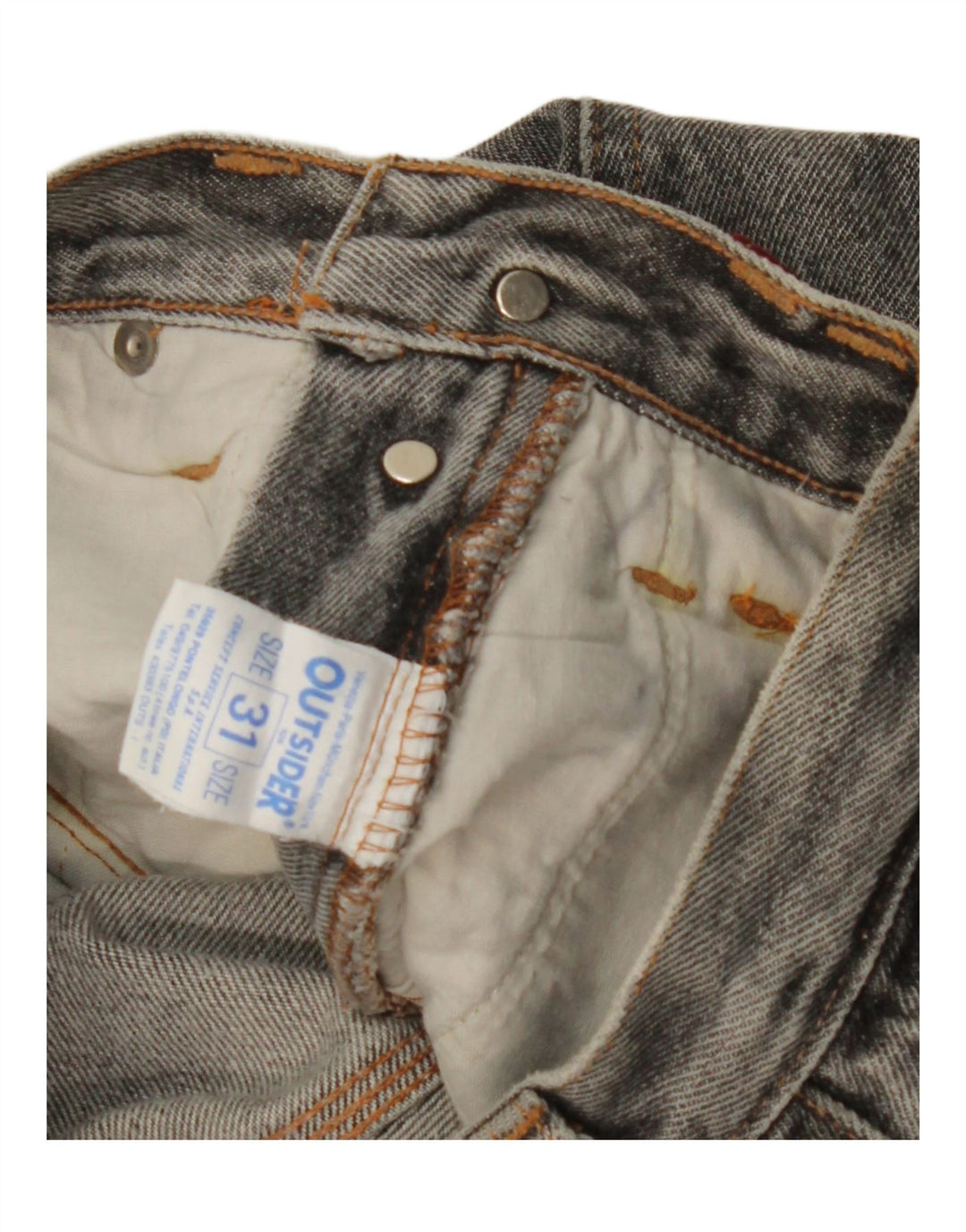 OUTSIDER Vaqueros cónicos para hombre W31 L27 Algodón gris
