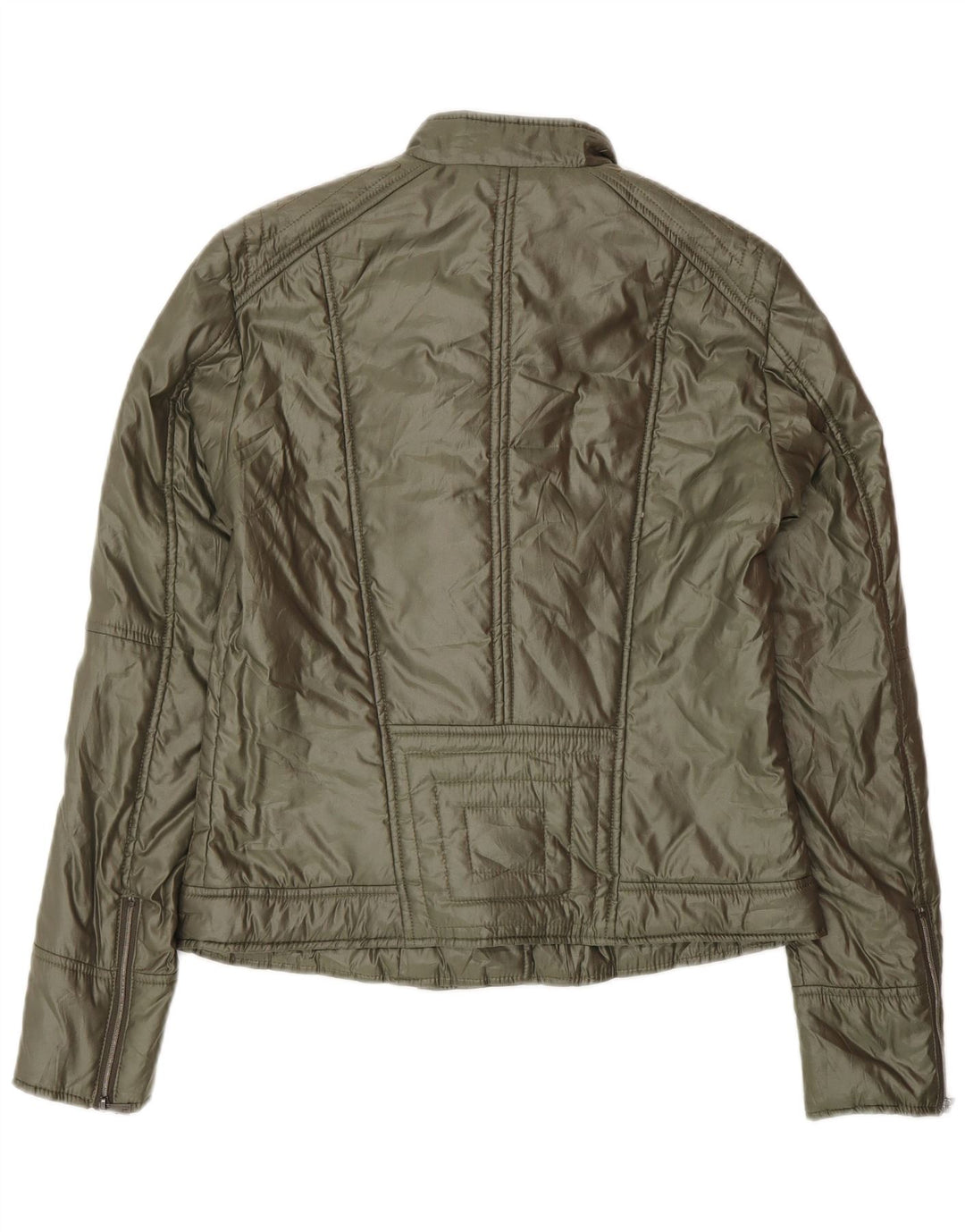 Chaqueta Biker Mujer Trussardi IT 42 Poliéster Verde Medio
