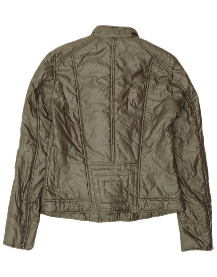 Chaqueta Biker Mujer Trussardi IT 42 Poliéster Verde Medio