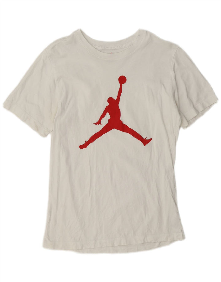 Jordan - Camiseta gráfica para hombre, talla pequeña, algodón blanco