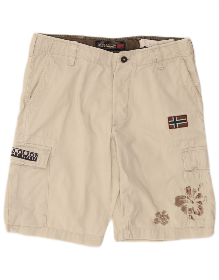 NAPAPIJRI Shorts cargo para hombre W34 Algodón floral blanco grande
