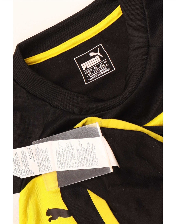 Puma Camiseta de manga larga para hombre, talla grande, color negro, poliéster